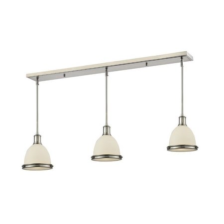 Z-Lite Mason 3 Light Island/Billiard, Brushed Nickel & Matte Opal 714MP-3BN